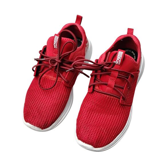 Skechers Go Run Air Cooled Red Sneakers Mesh Fabric Upper Size 4 US White Soles - Picture 1 of 6
